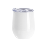White, 12oz Stainless Steel Stemless Sublimation Wine Tumbler (Includes: Slide Lid) - Blank Print Media