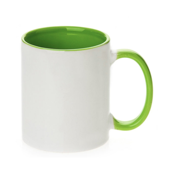 Lime Green Inner/Handle Colour Sublimation Mug (11oz)