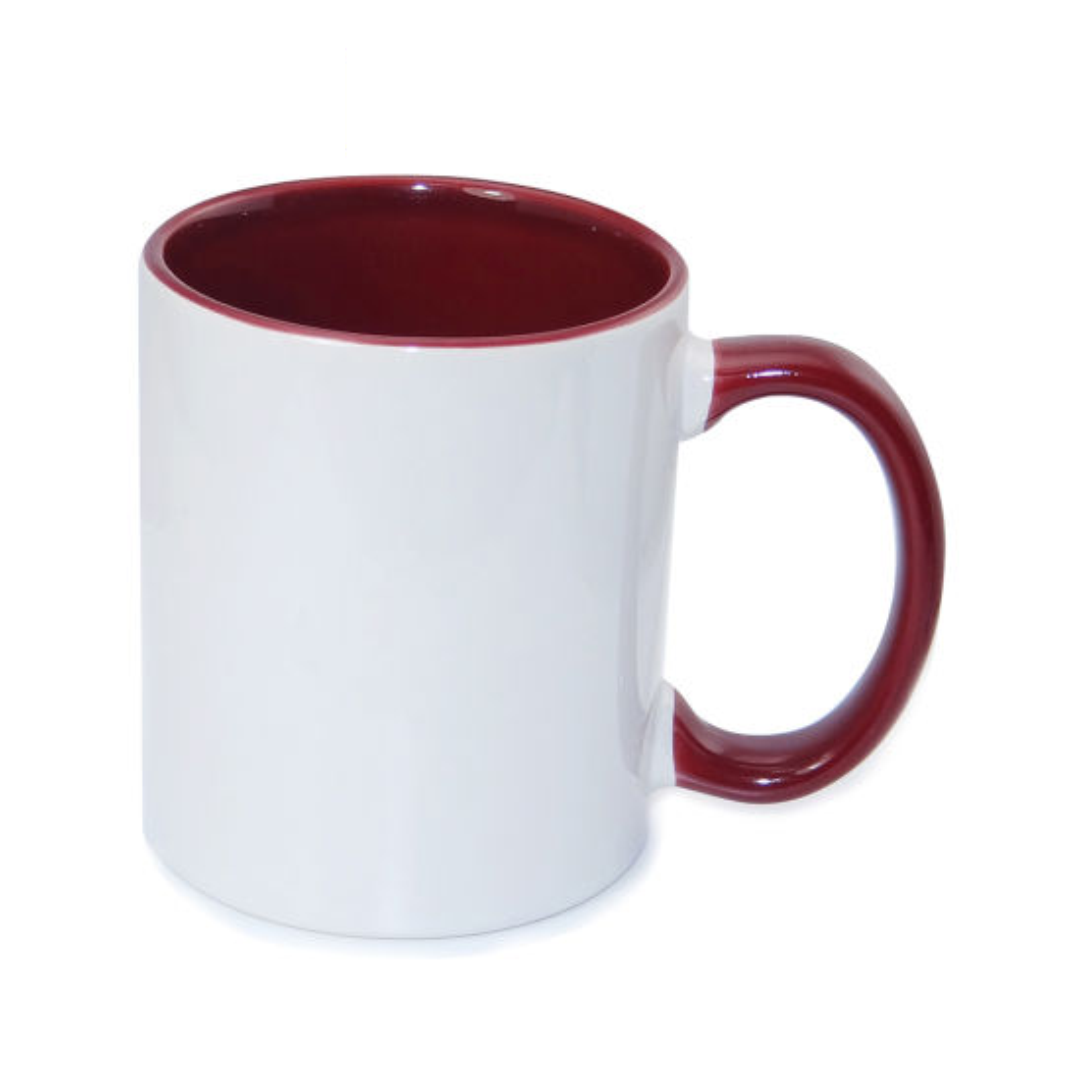 Maroon Inner/Handle Colour Sublimation Mug (11oz)