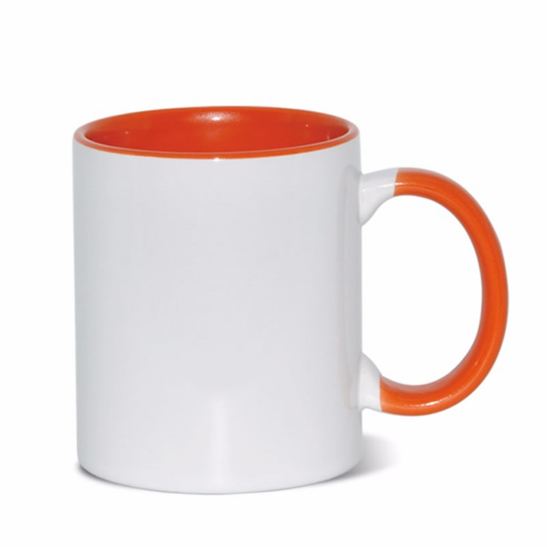 Orange Inner/Handle Colour Sublimation Mug (11oz)