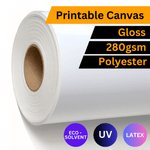 Eco-Solvent Canvas – Gloss Polyester 280gsm (1.37m / 1.52m x 50m Roll) - Blank Print Media