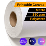 Eco-Solvent Canvas – Matte Polyester 280gsm (1.37m / 1.52m x 18m / 50m Roll) - Blank Print Media