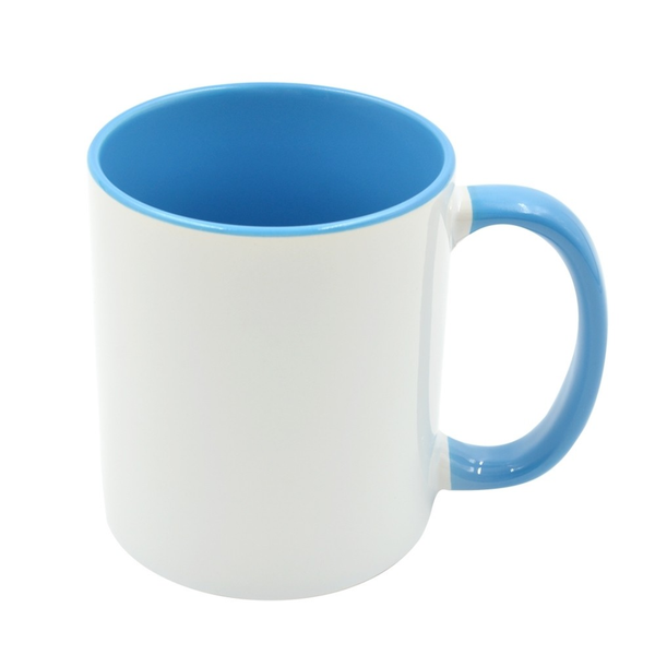 Light Blue Inner/Handle Colour Sublimation Mug (11oz)