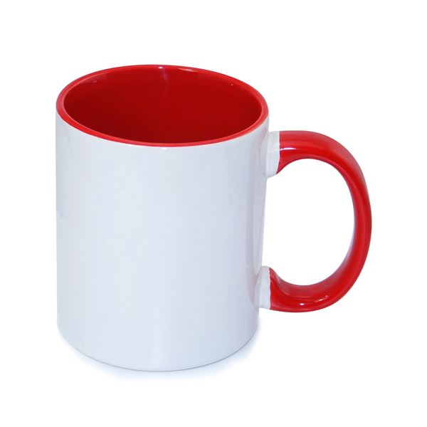 Red Inner/Handle Colour Sublimation Mug (11oz)